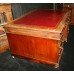 Antique Leather Topped Mahogany Partners Desk