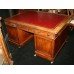 Antique Leather Topped Mahogany Partners Desk