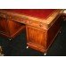 Antique Leather Topped Mahogany Partners Desk