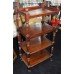 Antique Mahogany Four Tier Dumb Waiter Whatnot Shelves