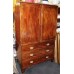 Antique Mahogany Inlaid Linen Press Cupboard Chest of Drawers