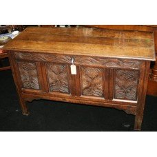 Antique Carved Oak Coffer Charles II c.1670