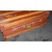Antique Painted Metal Trunk Simulated Wood Interesting Lock