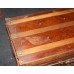 Antique Painted Metal Trunk Simulated Wood Interesting Lock