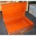 Antique Painted Metal Trunk Simulated Wood Interesting Lock