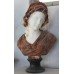 Antique Style Carved Marble Red & White Maiden Bust