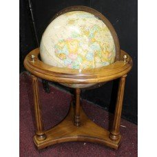 Quality Antique Style Floor 16 in Globe on Carved Wood Stand