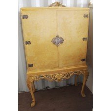 Antique Style Painted Mirrored Cocktail Cabinet on Stand