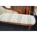 Antique Victorian Carved Walnut Upholstered Chaise Longue