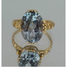 Vintage 18ct Gold Aquamarine Ring – Hallmarked London, 1988