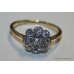 Art Deco Diamond Flower Head Cluster Yellow Gold Ring