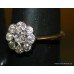 Art Deco Diamond Flower Head Cluster Yellow Gold Ring