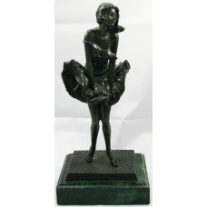 Art Deco Style Bronze on Marble Statue