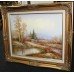 Autumnal Landscape Oil on Canvas Set in Gilt Frame