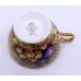 Aynsley Gilded Orchard Gold Tea Cup & Saucer Trio