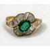 Fine Ballerina Style Cluster Ring Set with Centre Emerald & Diamonds