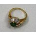 Fine Ballerina Style Cluster Ring Set with Centre Emerald & Diamonds