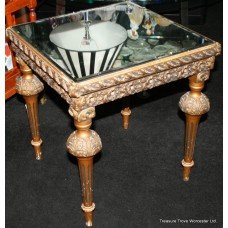 Carved Gilt Occasional Coffee Table with Bevelled Mirror Top