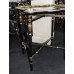 Black Lacquer & Gilt Chinoiserie Porcelain Serving Tray Table  