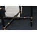 Black Lacquer & Gilt Chinoiserie Porcelain Serving Tray Table  