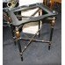 Black Lacquer & Gilt Chinoiserie Porcelain Serving Tray Table  