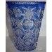 Stourbridge Blue Cut Glass Overlay Crystal Vase