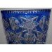 Stourbridge Blue Cut Glass Overlay Crystal Vase