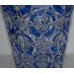 Stourbridge Blue Cut Glass Overlay Crystal Vase