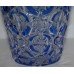 Stourbridge Blue Cut Glass Overlay Crystal Vase