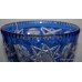 Stourbridge Blue Cut Glass Overlay Crystal Vase