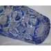 Stourbridge Blue Cut Glass Overlay Crystal Vase