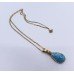 Blue Opal Pendant on 14ct Yellow Gold Chain