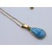 Blue Opal Pendant on 14ct Yellow Gold Chain