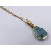 Blue Opal Pendant on 14ct Yellow Gold Chain