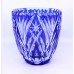 Blue Overlay Crystal Ice Bucket