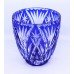 Blue Overlay Crystal Ice Bucket