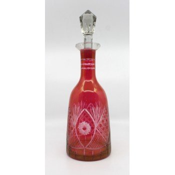 Bohemian Ruby Crystal Cut Glass Decanter