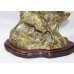 Brass Rams Sculpture on Wooden Plinth