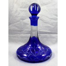 Bristol Blue Overlay Crystal Decanter