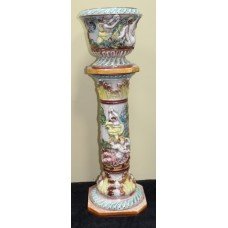 Capodimonte Ceramic Italian Jardiniere on Pedestal