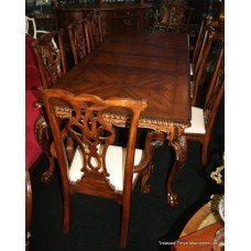 Carved Mahogany Ball & Claw Dining Suite 9ft Table, Chairs & Sideboard