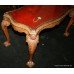 Carved Walnut Ball & Claw Leather Topped Coffee Table