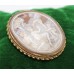 Carved Cameo Relief Gold Set Brooch