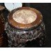 Carved Chinese Padouk Marble Topped Pedestal Stand