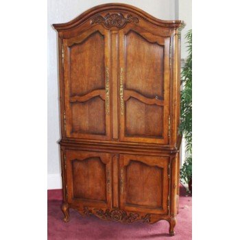 Carved Heavy Linen Press Cabinet Cupboard