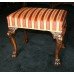 Early 19th c. Irish Carved Walnut Upholstered Stool