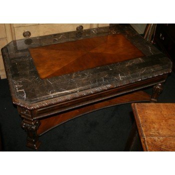 Carved Marble Topped Coffee Table