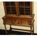 Carved Oak Display Cabinet on Barley Twist Legs