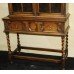 Carved Oak Display Cabinet on Barley Twist Legs
