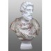 Carved White & Rouge Marble Bust of Marcus Aurelius